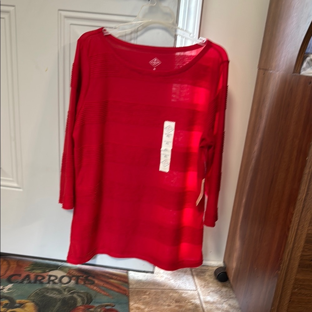 Red Long Sleeve Top
